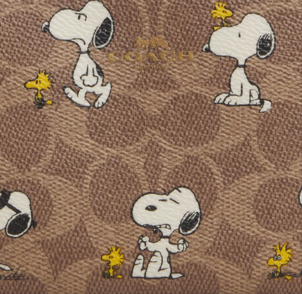 NWT Coach X Peanuts Corner Zip Wristlet In Signature Canvas With