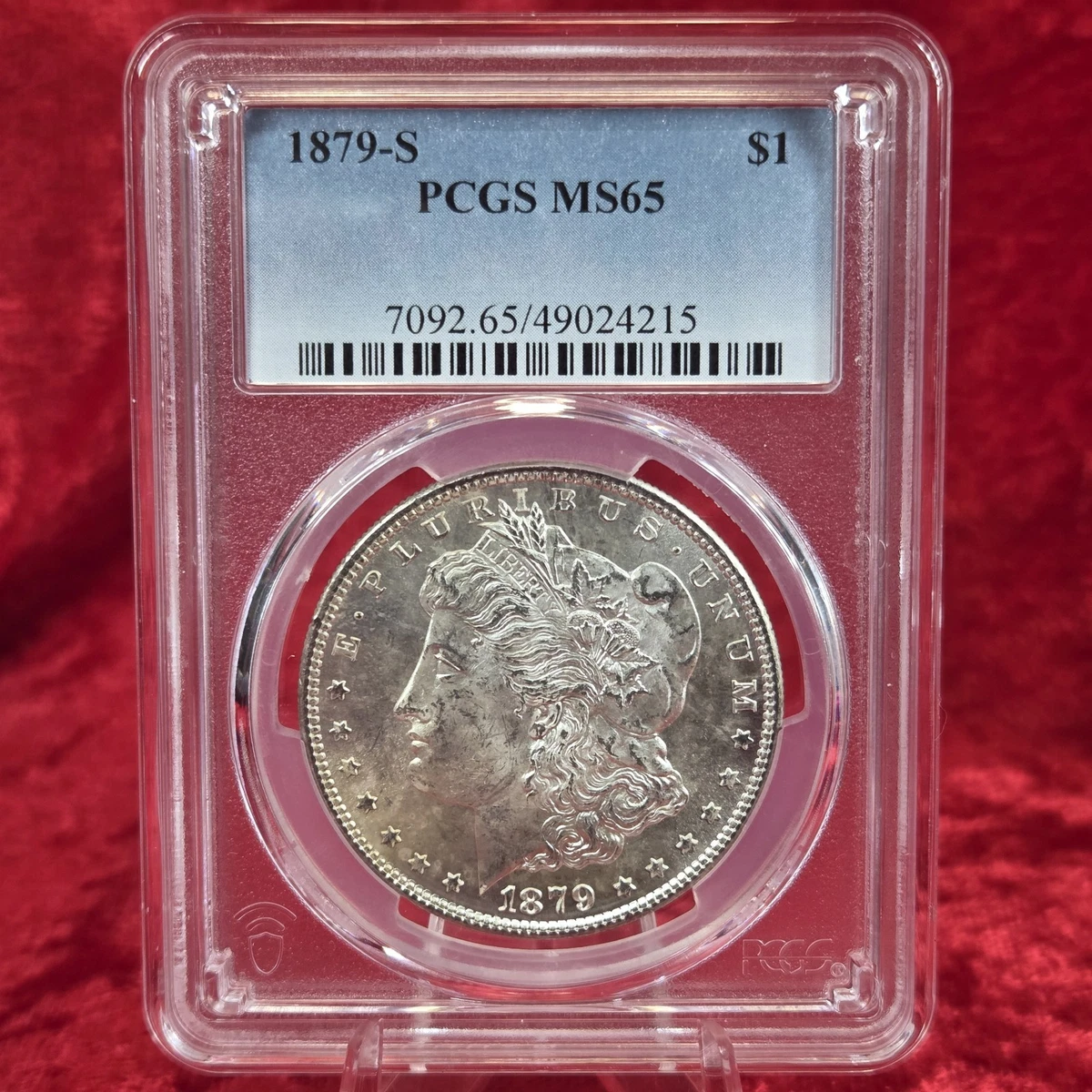 PCGS Certified MS 65 Graded 1879 Year Morgan US Dollars (1878-1921