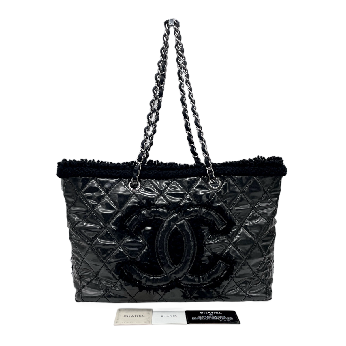 RAREAuth CHANEL Matelasse Jumbo Coco Mark Fleece PVC Chain