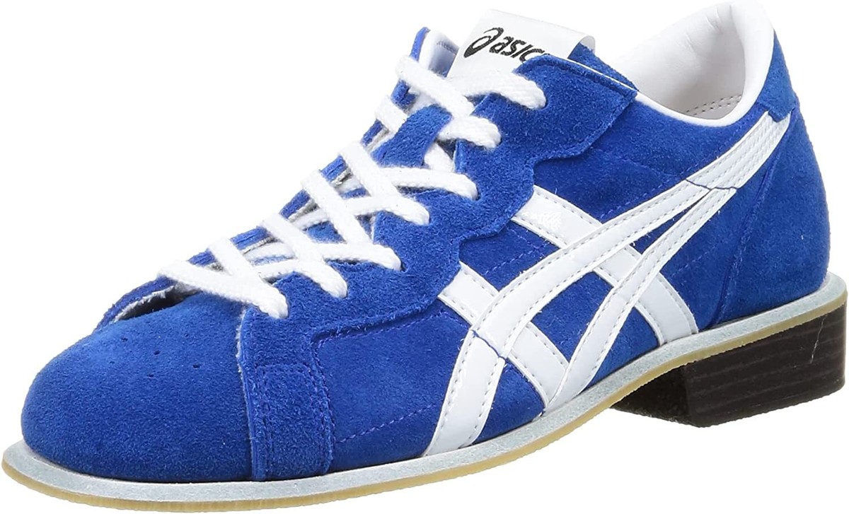 ASICS Weight Lifting Shoes Leather 1163A006 Blue White US8(26cm