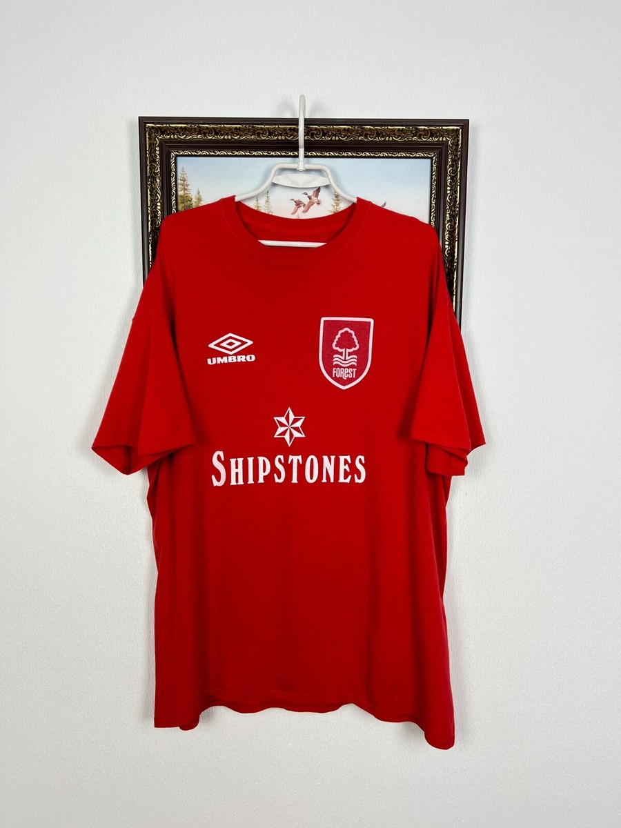 Vintage 90's Umbro Nottingham Forest Football Train Shirt Soccer