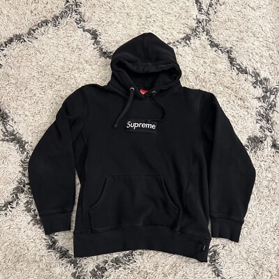 Supreme Box Logo Hooded Sweatshirt Black- Size Medium Hoodie | eBay