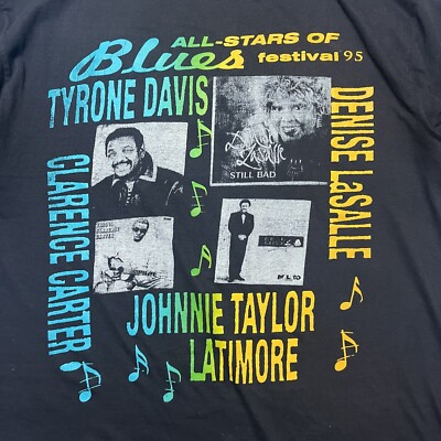 Vintage 90s Blues Festival 95 Tour Rap Tee T shirt Single Stitch