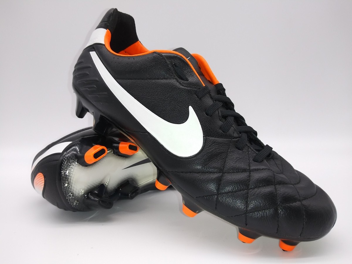 Nike Mens Rare Tiempo Legend IV FG 454316 018 Black Orange Soccer