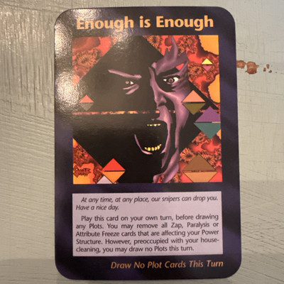 ENOUGH IS ENOUGH - DONALD TRUMP 1995 ILLUMINATI CARD GAME INWO