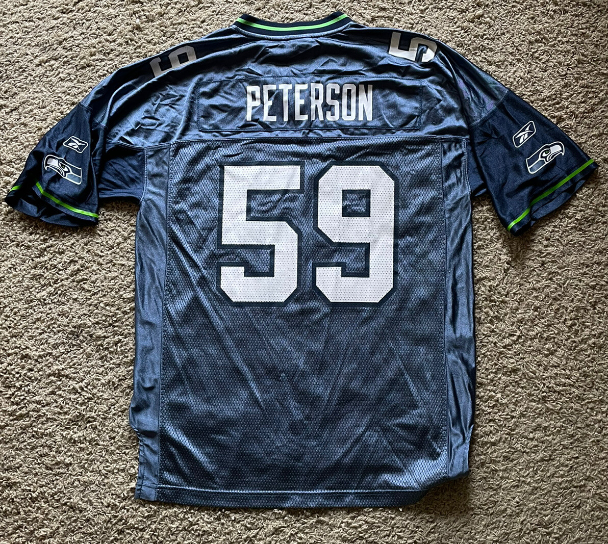 Vintage Seattle Seahawks JULIAN PETERSON Jersey Mens Size L Reebok