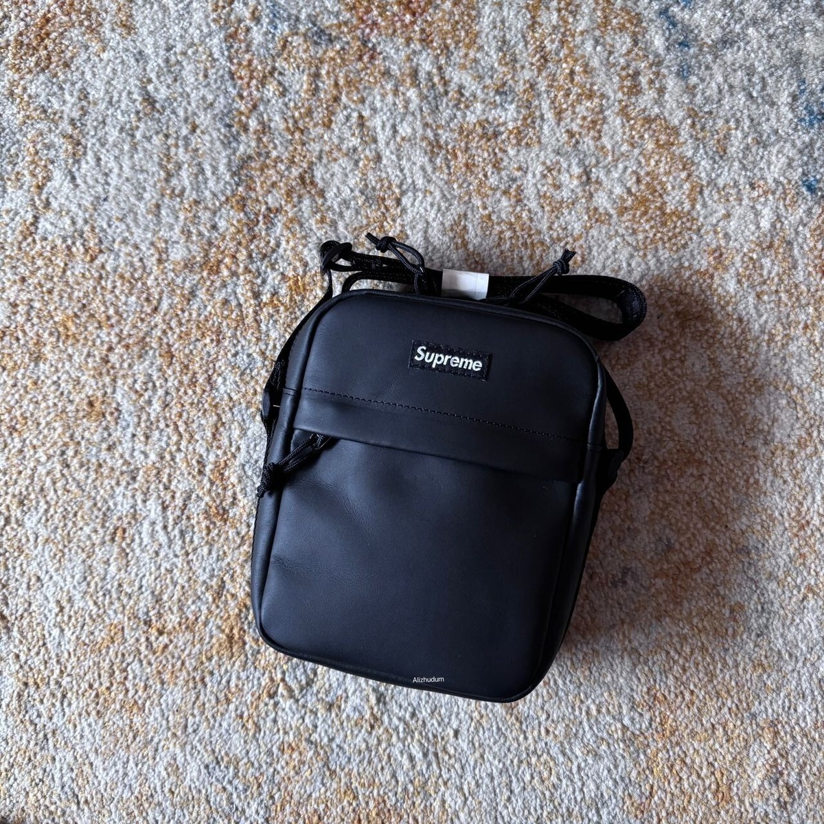 SUPREME FW23 LEATHER SHOULDER BAG BLACK COWHIDE LEATHER 2.5L | eBay