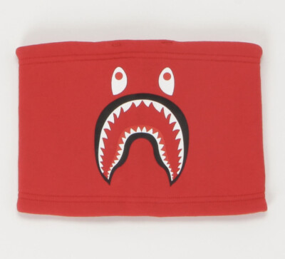 AUTHENTIC A BATHING APE BAPE SHARK NECK WARMER RED NEW SALE kid's