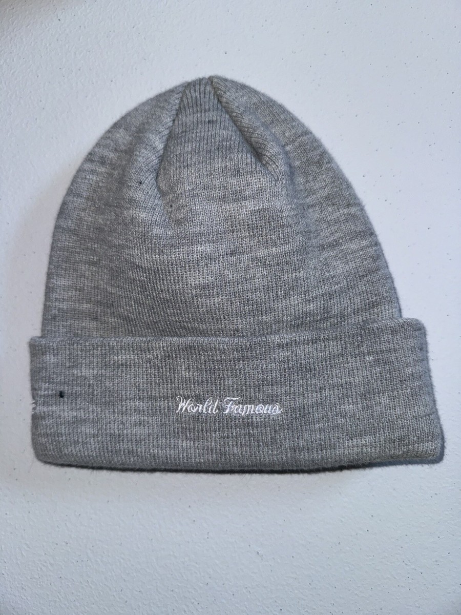 Supreme Box Logo New Era Beanie Black on Grey Used Free Shipping