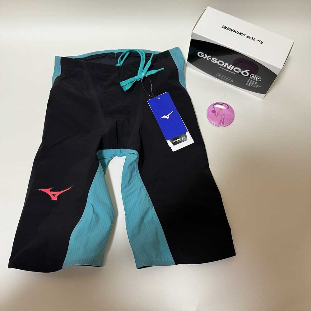 MIZUNO Swimsuit Men GX SONIC 6 NV Black Turquoise N2MBA501-93 WA