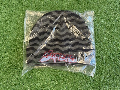 New Supreme Zig Zag Stripe Beanie FW17 OS authentic Rare Black | eBay