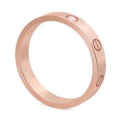 Cartier Love Ring One Diamond Small Model 18K Rose Gold Size 60 US