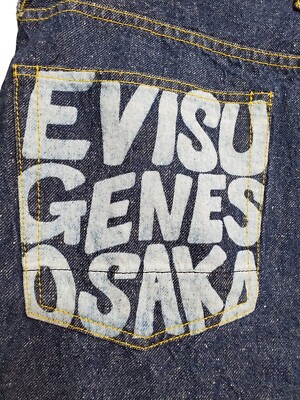 Mens Evisu Genes Osaka Craft Style Size W 34 Denim Short Jeans
