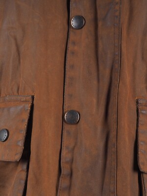 Barbour Vintage Men's BEAUFORT Lined Brown Waxed Coat Jacket size
