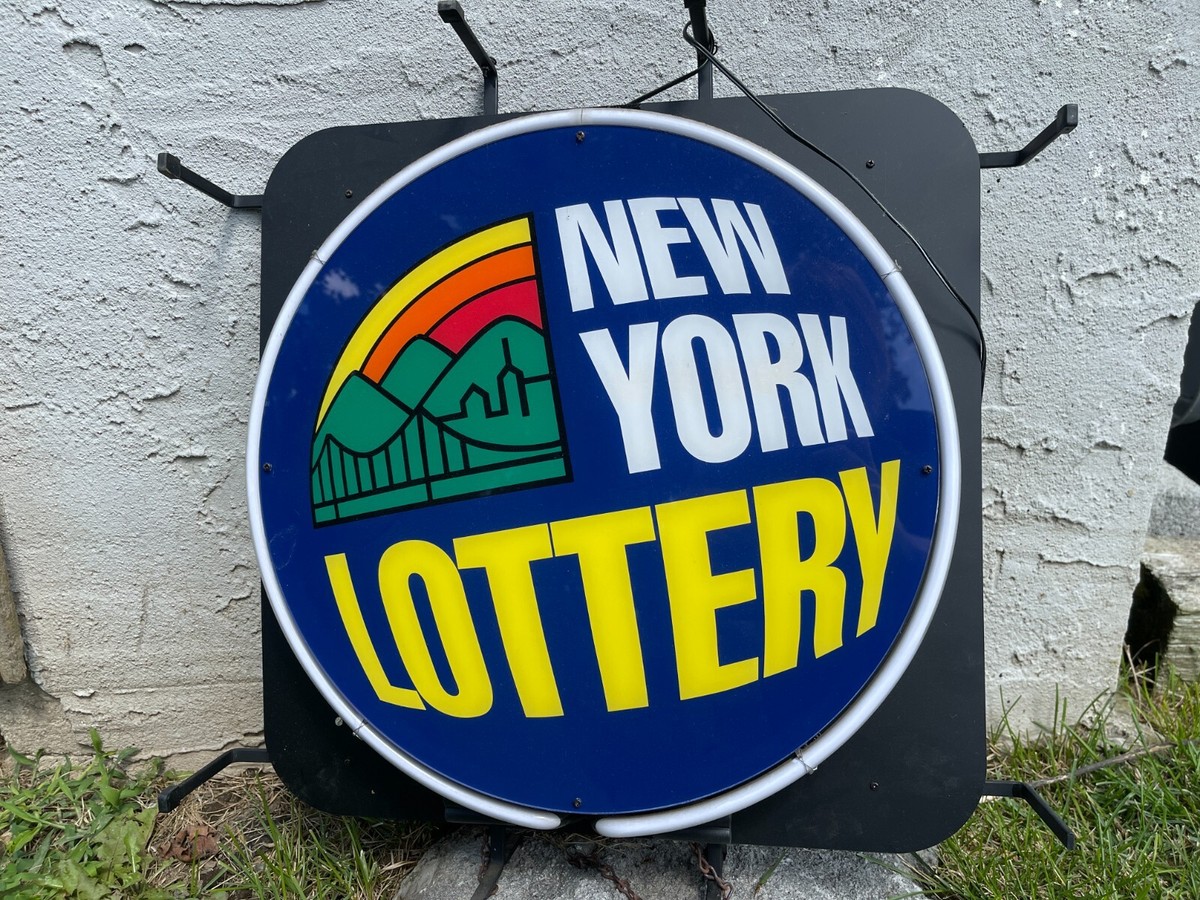 NEW YORK NY LOTTERY light NEON SIGN Lamp MAN CAVE Blue Lotto Zeon