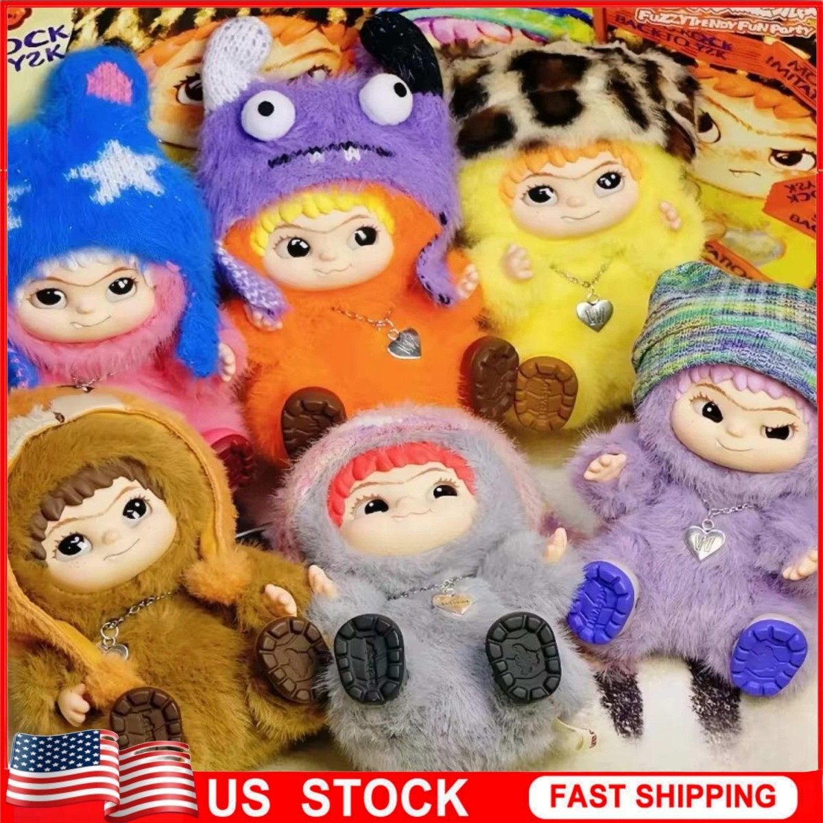 Wakuku Fuzzy Trendy Fun Party Series Plush Blind Box Toy Confirme