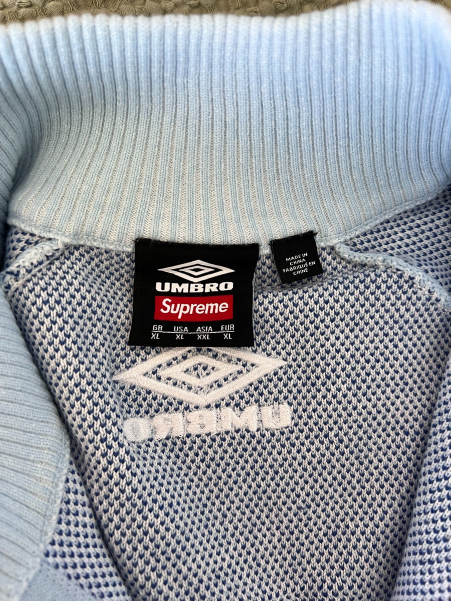 Supreme x Umbro Zip Up Sweater - Size XL - Light Blue - NEW | eBay