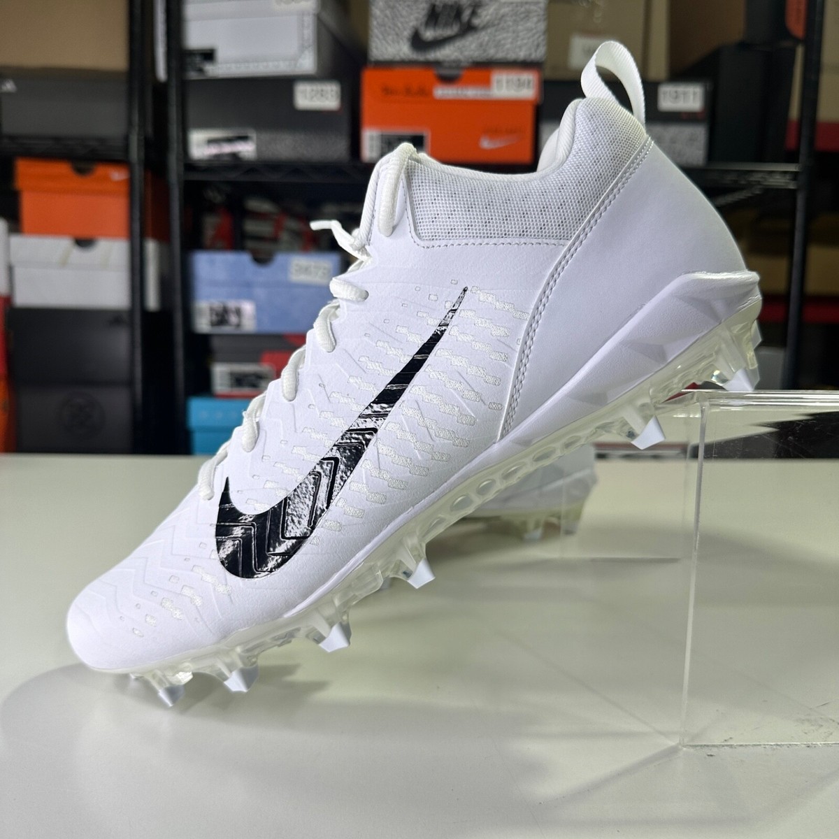 Nike Alpha Menace Pro 2 Low White Black Football Cleats (CV6477