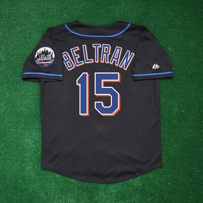 Carlos Beltran New York Mets Men's Alternate Black Jersey w/ Team
