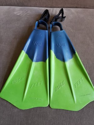 Vintage Voit Duck Feet Swim Fins With Ankle Leashes! - Size Medium