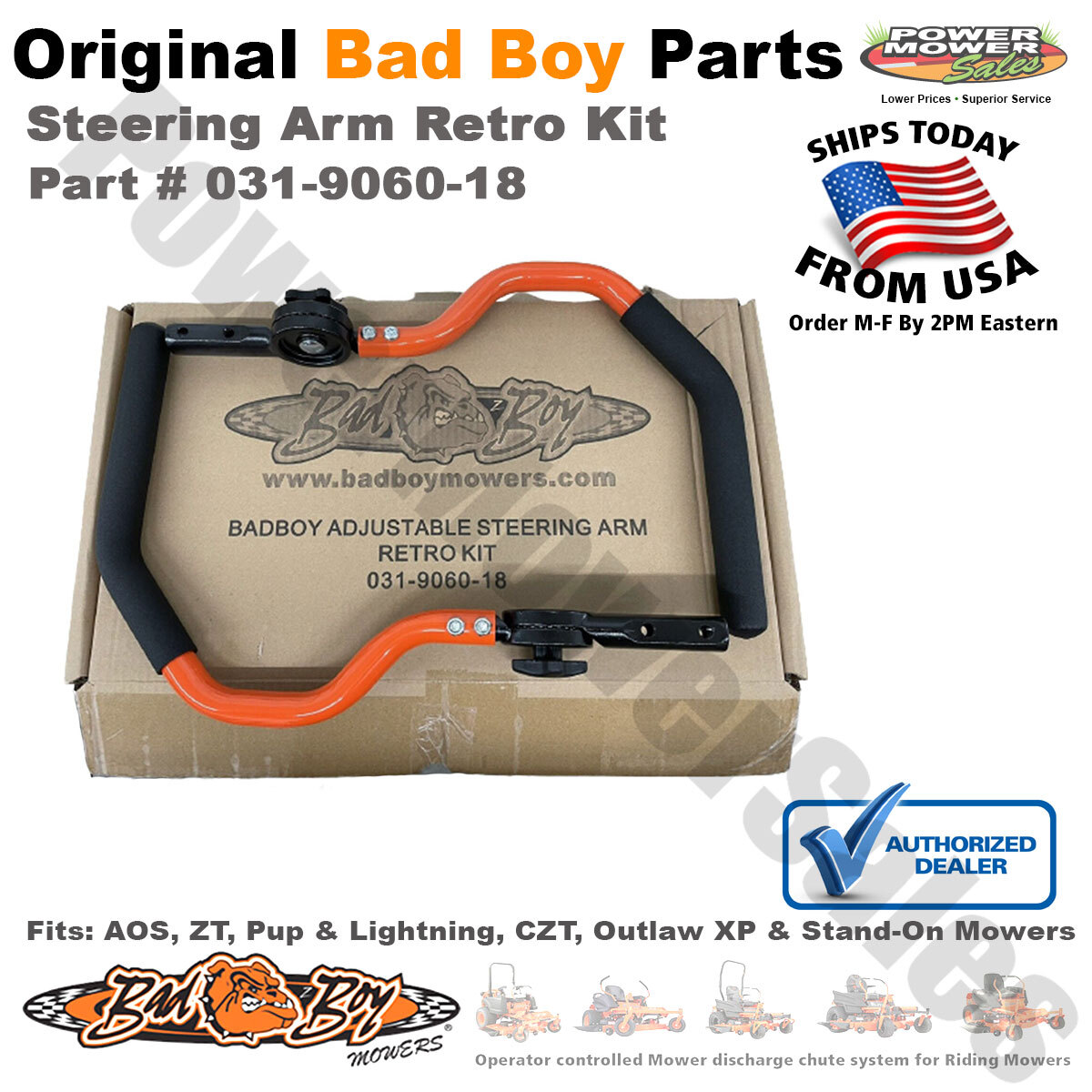 MZ ZT Mower Steering Bad Boy Mower Steering Arm Kit - Adjustable