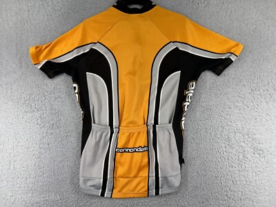 Cannondale Cycling Jersey Adult Medium Yellow Gray 1/2 Zip Made In