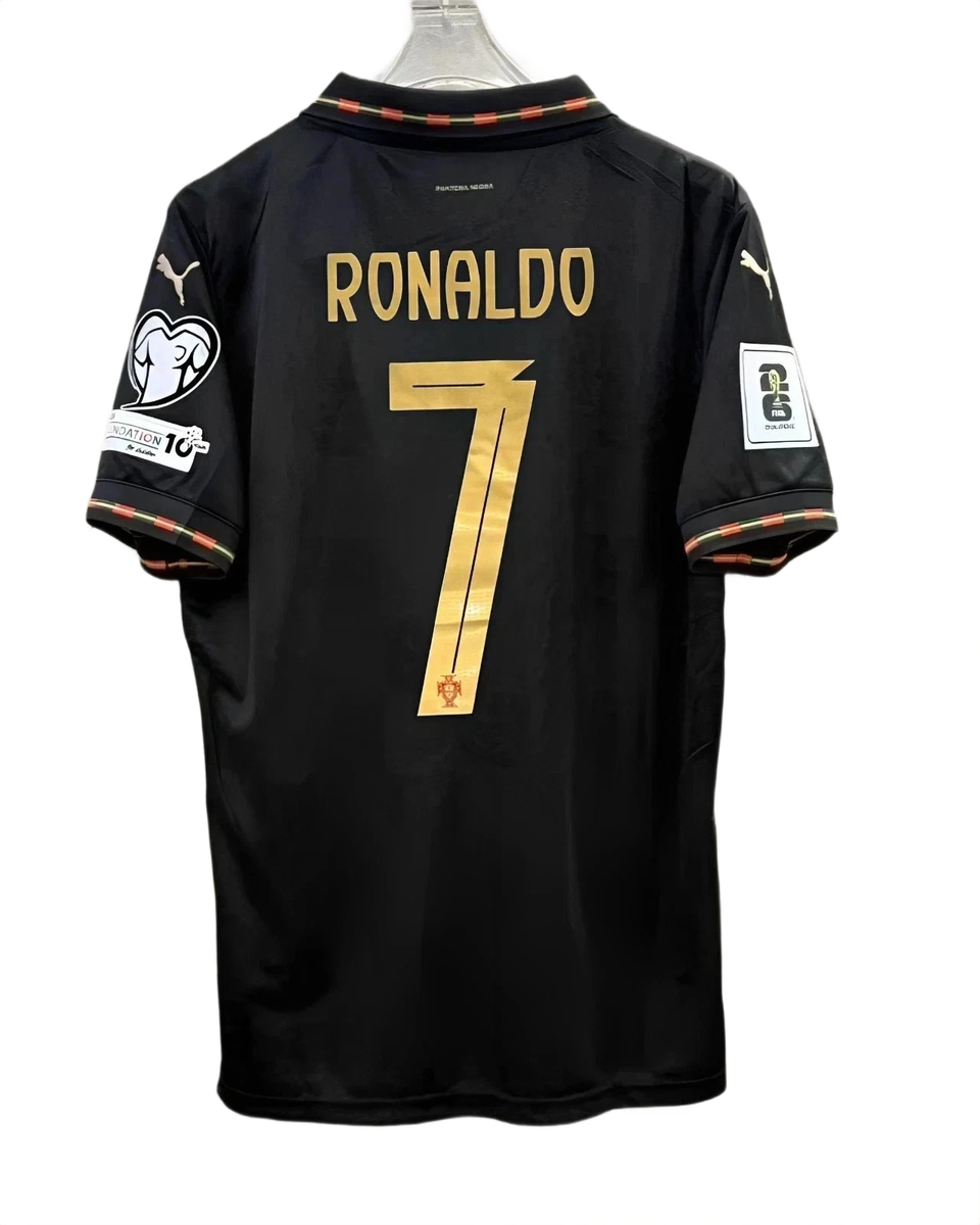 Puma Jersey Mens Black Short Sleeve #7 Cristiano Ronaldo Portugal