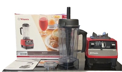 Vitamix 6300 Red Blender Model VM0102B Tamper Lid Manual DVD w/Box