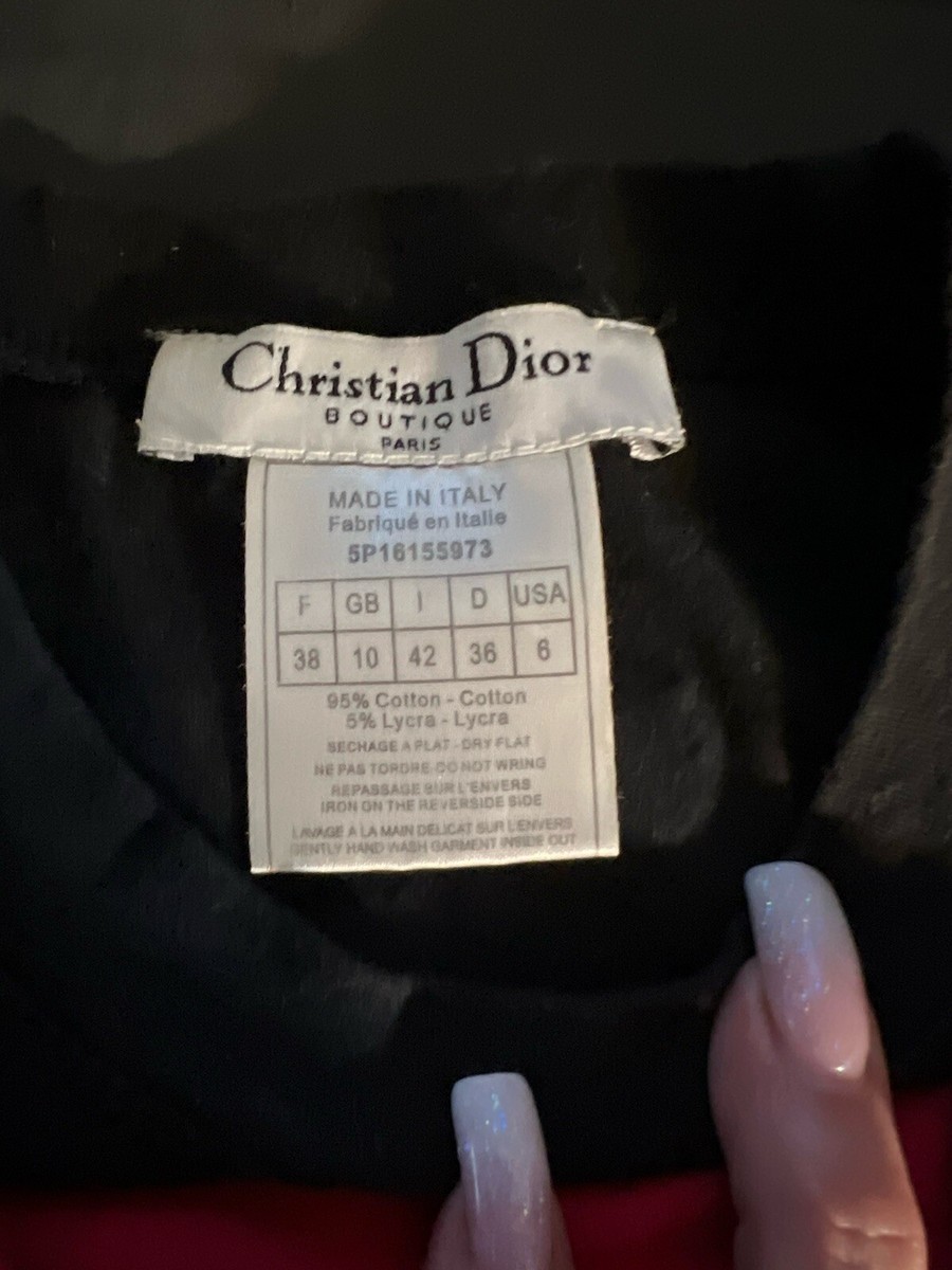 Christian Dior Vintage Rhinestone DIOR￼J'ADORE 1947 Tank cotton