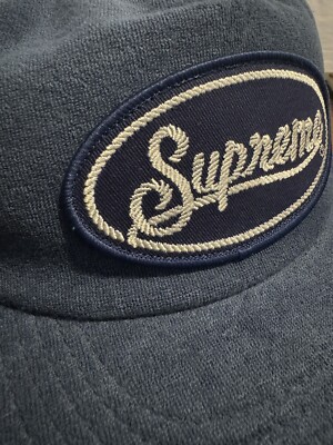Supreme Terry Mesh Back 5 Panel Hat Blue SnapBack Ships Same Day