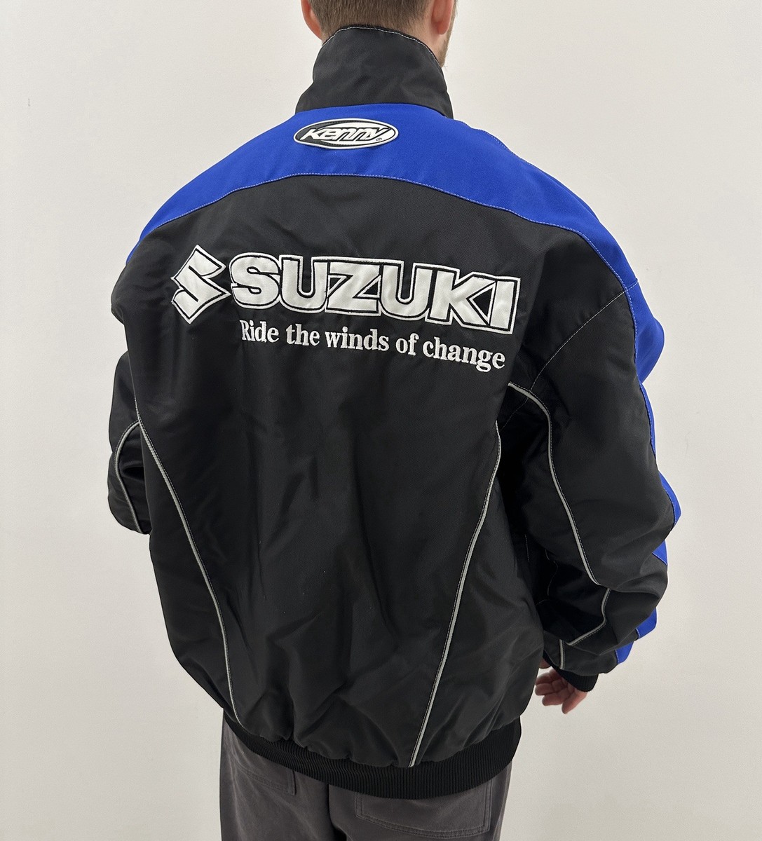 Vintage Jacket 1990s 90s Suzuki Team Kenny Mens Retro Bloke Moto