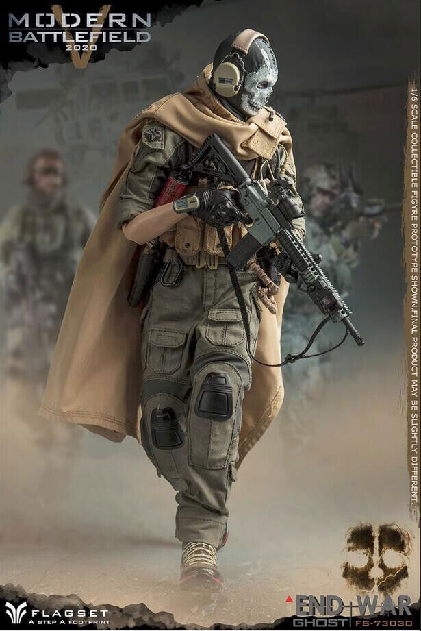 ミリタリー 1/6Modern Battlrfield End War Ghost Zimo FLAGSET 1/6 FS