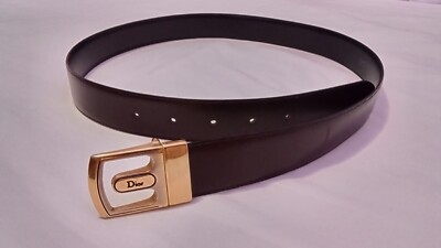 Christian Dior Belt VINTAGE Designer Belt Mens MEDIUM Brown