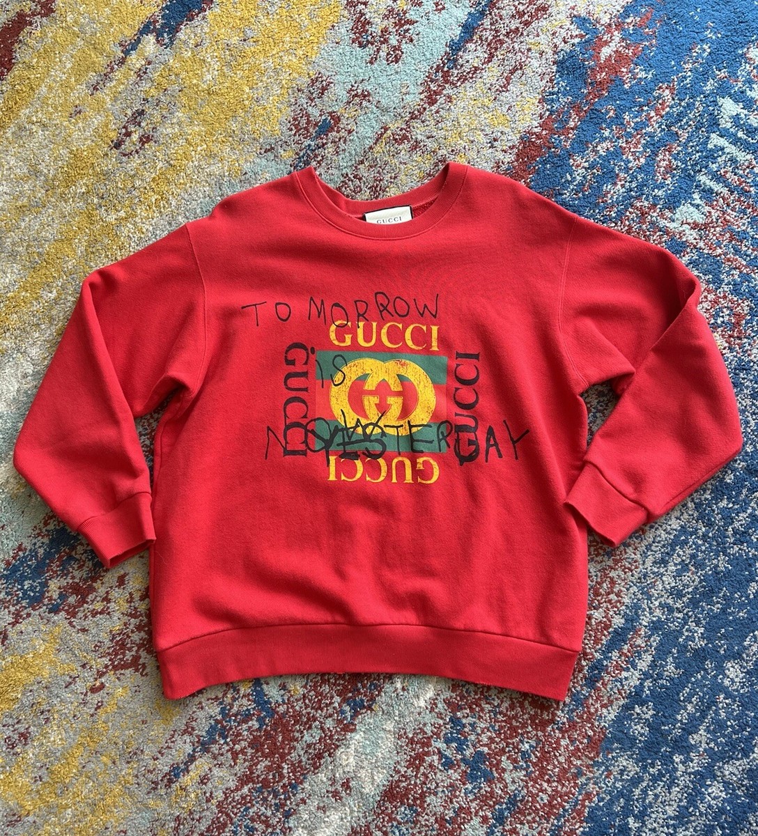 Gucci Coco Capitan Sweatshirt, Tomorrow is Now Yesterday, Size M