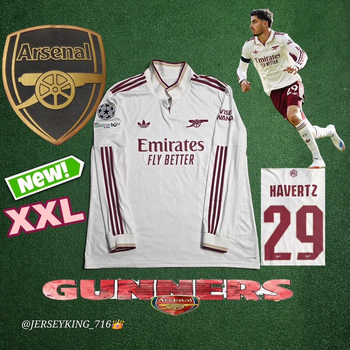 Adidas Arsenal FC Kai Havertz#29 2025/2026 Long Sleeve Third 3rd