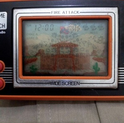 1982 Nintendo Game & Watch Fire Attack ID-29 With Foam And Box