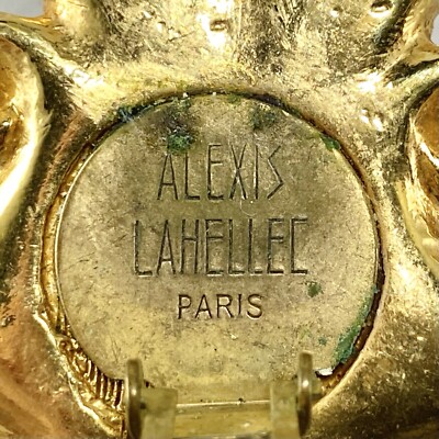 Vintage Alexis Lahellec Paris Goldtone & Multicolor Rhinestones