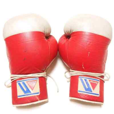 Winning Gloves Boxing 10oz Rare Vintage Red White Leather FP-800H