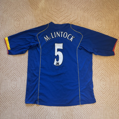 Genuine Nike Arsenal XL/XXL 5 McLINTOCK O2 Away Third 04/05 Blue