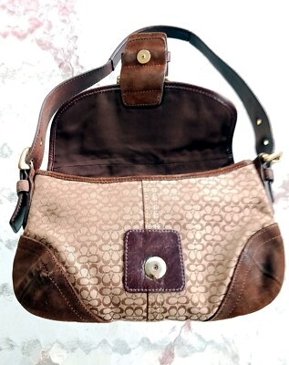 Coach 6818 SMALL Vintage Soho Y2K Brown Suede & Signature C Canvas