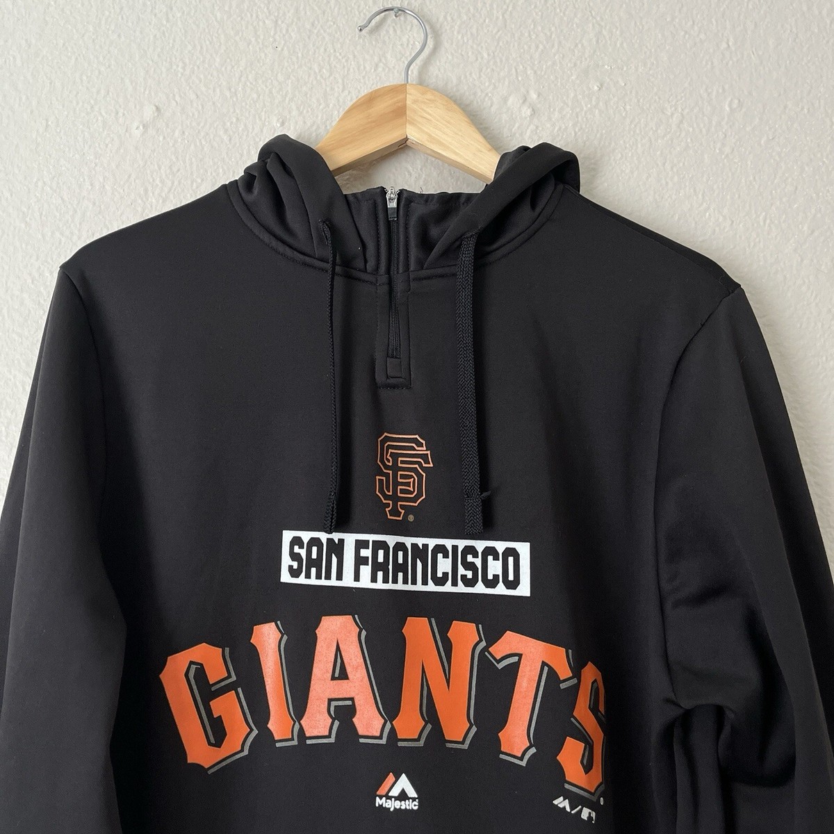 SF Giants Majestic Authentic MLB Hoodie Sweatshirt Mens Size Small