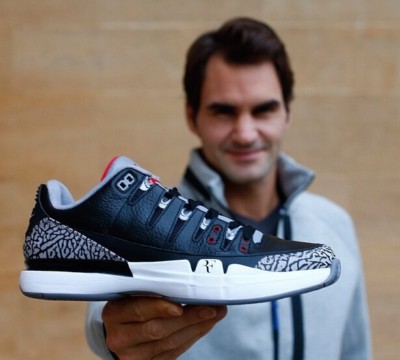 Roger Federer Nike Air Jordan Zoom Vapor RF AJ3 Black Cement 3