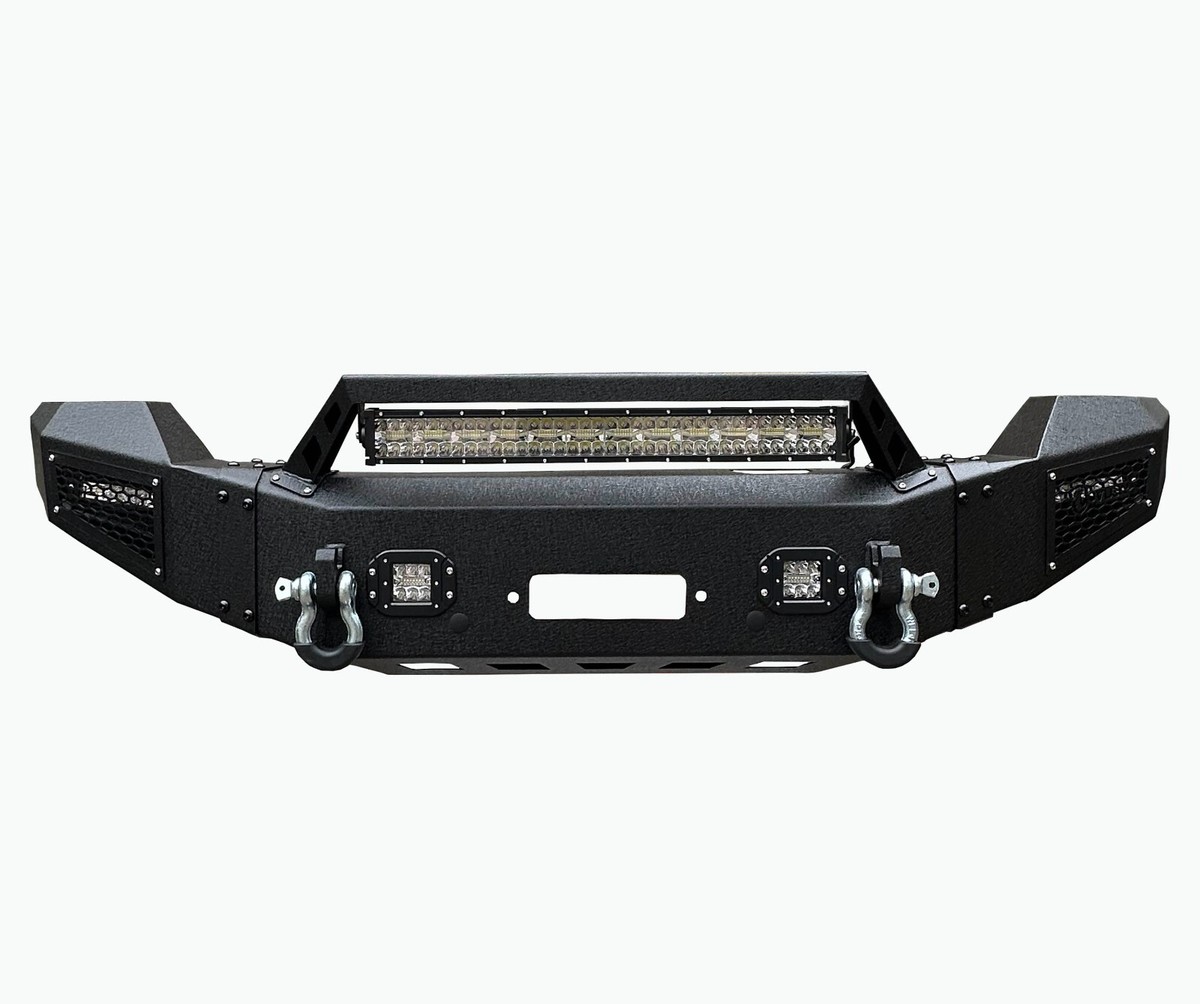 Vijay Front Bumper W/Winch Plate&LED Lights For 11-16 Ford F250