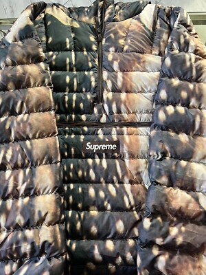 New Supreme Micro Down Half Zip Deer Hooded Pullover FW23 Quantum