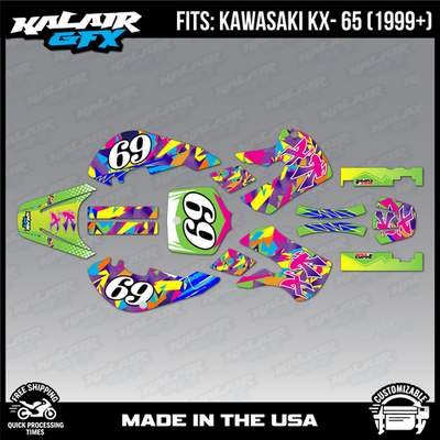 Graphics Kit for Kawasaki KX65 (1999-2024) KX 65 Retro Series | eBay