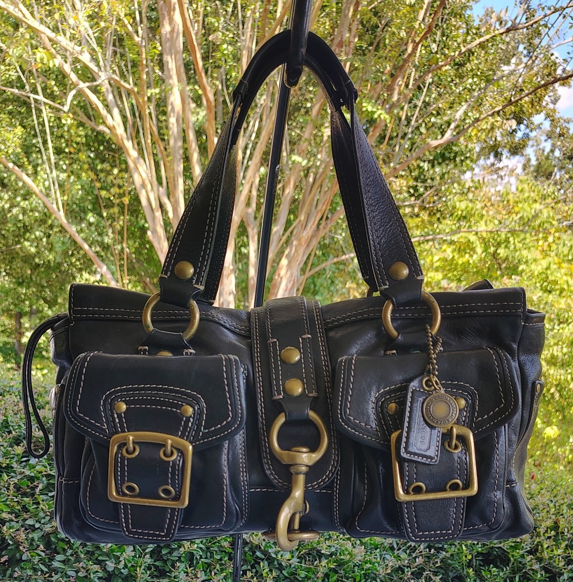 Coach MEDIUM 10330 65th Anniversary Mandy Vintage Black Leather