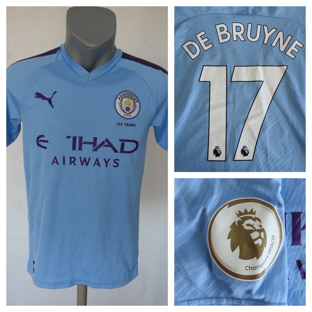 Manchester City 2019 Home Jersey #17 De Bruyne PUMA Blue Shirt