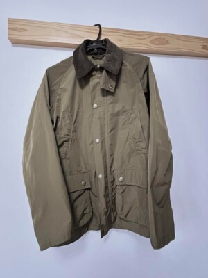 Barbour BEDALE SL Jacket Coat olive green polyester size M mens