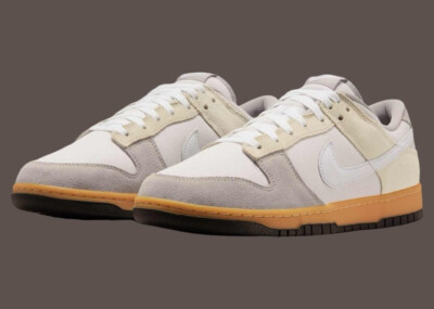 New Nike Dunk Low Suede Canvas White Tan Gum | eBay