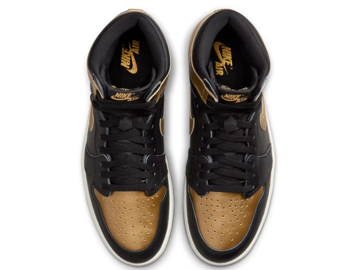 Size 12 - Air Jordan 1 Retro OG High Black Gold for sale online | eBay